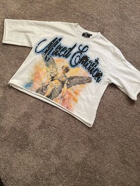 Mixed Emotions Mens Cropped Graphic Tee